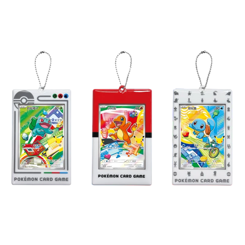 Pokemon MEG 30th Celebration First Partner - Key Chain Set T-CHN — Karten-Schlüsselanhänger, drei Motive